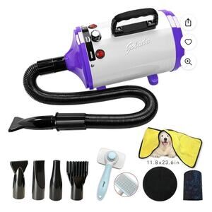Dog Dryer, Pet Grooming Hair Dryer - Dog Hair Dryer with Adjustable Temperature